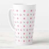 Elegantes Schwarz-Rosa-Muster Milchtasse (Linke Ecke)