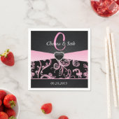 Elegantes Schwarz-Rosa-Muster Serviette (Beispiel)