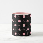 Elegantes Schwarz-Rosa-Muster Tasse (Zentrum)