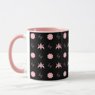 Elegantes Schwarz-Rosa-Muster Tasse