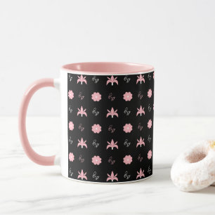 Elegantes Schwarz-Rosa-Muster Tasse