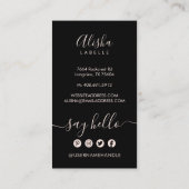 Elegantes Schwarz-Rosa-Perl Visitenkarte (Rückseite)
