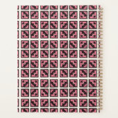 Elegantes Schwarz-Rosa-Quadrat-Blume-Muster Planer (Rückseite)