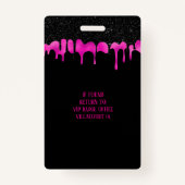 Elegantes, schwarz-rosa VIP-Zugriffsereignis Ausweis (Rückseite)