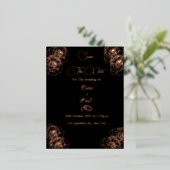 Elegantes Schwarz-Rose-Gold Save the Date Folie Einladungspostkarte (Stehend vorne)