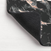Elegantes Schwarz-Rose-Goldgürtel aus Massivmarmor Mousepad (Ecke)