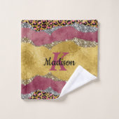 Elegantes Schwarz-Rose-Papiergliterei Badhandtuch Set (Waschlappen)