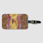 Elegantes Schwarz-Rose-Papiergliterei Gepäckanhänger (Vorderseite (Horizontal))