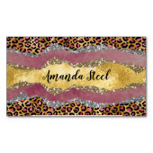 Elegantes Schwarz-Rose-Papiergliterei Magnetische Visitenkarte (Vorderseite)