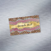 Elegantes Schwarz-Rose-Papiergliterei Magnetische Visitenkarte (Beispiel)