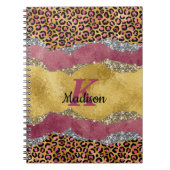 Elegantes Schwarz-Rose-Papiergliterei Notizblock (Vorderseite)