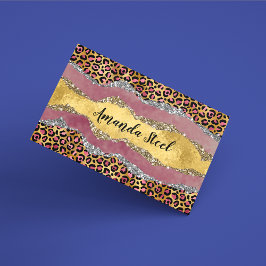 Elegantes Schwarz-Rose-Papiergliterei Visitenkarte