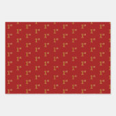 Elegantes Schwarz, Rot, Blau, Imitate Gold 1. Even Geschenkpapier Set (Vorderseite 2)