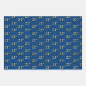 Elegantes Schwarz, Rot, Blau, Imitate Gold 21. Ver Geschenkpapier Set (Vorderseite 3)