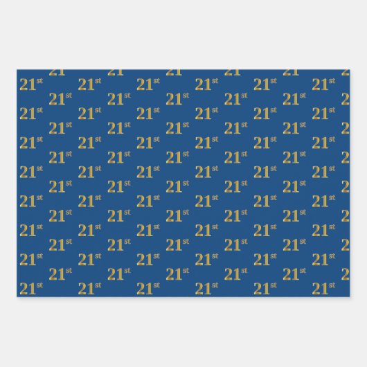 Elegantes Schwarz, Rot, Blau, Imitate Gold 21. Ver Geschenkpapier Set (Vorderseite 3)