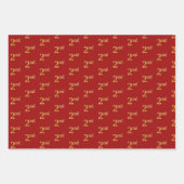 Elegantes Schwarz, Rot, Blau, Imitate Gold 2. Even Geschenkpapier Set (Vorderseite 2)