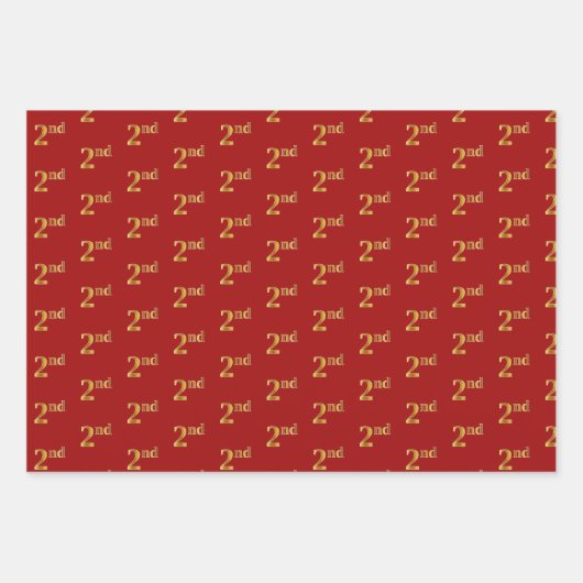 Elegantes Schwarz, Rot, Blau, Imitate Gold 2. Even Geschenkpapier Set (Vorderseite 2)