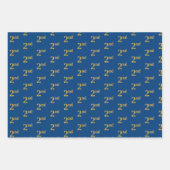 Elegantes Schwarz, Rot, Blau, Imitate Gold 2. Even Geschenkpapier Set (Vorderseite 3)