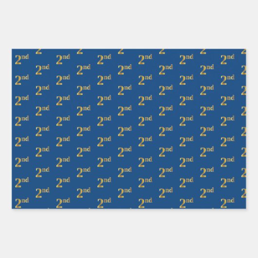 Elegantes Schwarz, Rot, Blau, Imitate Gold 2. Even Geschenkpapier Set (Vorderseite 3)