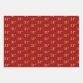 Elegantes Schwarz, Rot, Blau, Imitate Gold 31. Eve Geschenkpapier Set (Vorderseite 2)