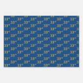 Elegantes Schwarz, Rot, Blau, Imitate Gold 33. Eve Geschenkpapier Set (Vorderseite 3)