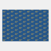 Elegantes Schwarz, Rot, Blau, Imitate Gold 41. Eve Geschenkpapier Set (Vorderseite 3)