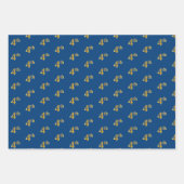 Elegantes Schwarz, Rot, Blau, Imitate Gold 4. Even Geschenkpapier Set (Vorderseite 3)