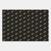 Elegantes Schwarz, Rot, Blau, Imitate Gold 4. Even Geschenkpapier Set (Vorderseite)