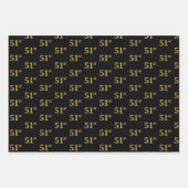 Elegantes Schwarz, Rot, Blau, Imitate Gold 51. Eve Geschenkpapier Set (Vorderseite)