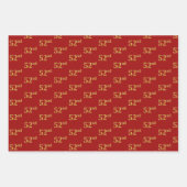 Elegantes Schwarz, Rot, Blau, Imitate Gold 52. Eve Geschenkpapier Set (Vorderseite 2)