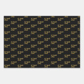 Elegantes Schwarz, Rot, Blau, Imitate Gold 52. Eve Geschenkpapier Set (Vorderseite)