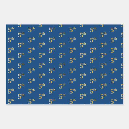 Elegantes Schwarz, Rot, Blau, Imitate Gold 5. Even Geschenkpapier Set (Vorderseite 3)