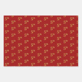 Elegantes Schwarz, Rot, Blau, Imitate Gold 5. Even Geschenkpapier Set (Vorderseite 2)