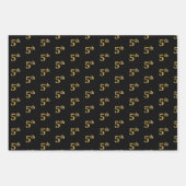 Elegantes Schwarz, Rot, Blau, Imitate Gold 5. Even Geschenkpapier Set (Vorderseite)