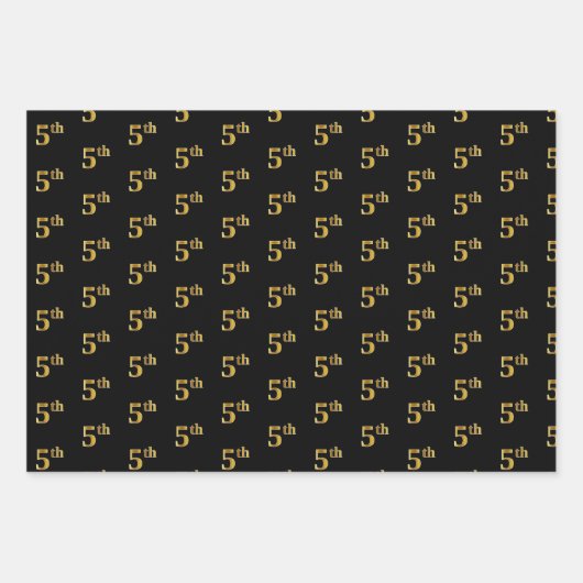 Elegantes Schwarz, Rot, Blau, Imitate Gold 5. Even Geschenkpapier Set (Vorderseite)