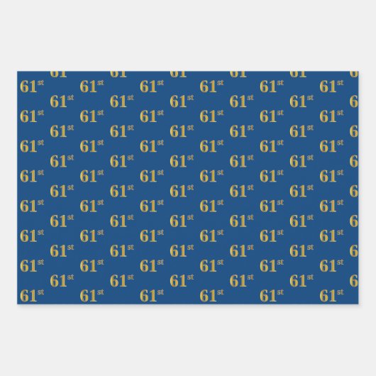 Elegantes Schwarz, Rot, Blau, Imitate Gold 61. Eve Geschenkpapier Set (Vorderseite 3)