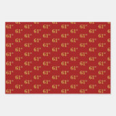 Elegantes Schwarz, Rot, Blau, Imitate Gold 61. Eve Geschenkpapier Set (Vorderseite 2)