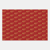 Elegantes Schwarz, Rot, Blau, Imitate Gold 62. Eve Geschenkpapier Set (Vorderseite 2)