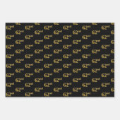 Elegantes Schwarz, Rot, Blau, Imitate Gold 62. Eve Geschenkpapier Set (Vorderseite)