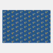 Elegantes Schwarz, Rot, Blau, Imitate Gold 6. Even Geschenkpapier Set (Vorderseite 3)