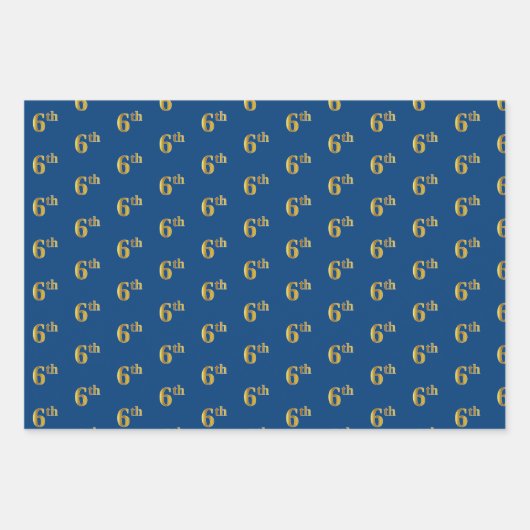 Elegantes Schwarz, Rot, Blau, Imitate Gold 6. Even Geschenkpapier Set (Vorderseite 3)