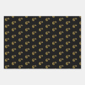 Elegantes Schwarz, Rot, Blau, Imitate Gold 6. Even Geschenkpapier Set (Vorderseite)