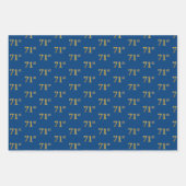 Elegantes Schwarz, Rot, Blau, Imitate Gold 71. Eve Geschenkpapier Set (Vorderseite 3)