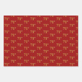 Elegantes Schwarz, Rot, Blau, Imitate Gold 71. Eve Geschenkpapier Set (Vorderseite 2)