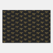 Elegantes Schwarz, Rot, Blau, Imitate Gold 71. Eve Geschenkpapier Set (Vorderseite)