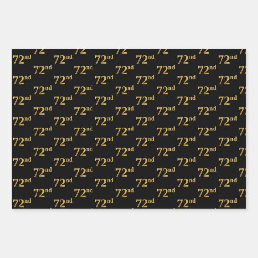 Elegantes Schwarz, Rot, Blau, Imitate Gold 72. Eve Geschenkpapier Set (Vorderseite)