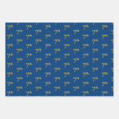 Elegantes Schwarz, Rot, Blau, Imitate Gold 7. Even Geschenkpapier Set (Vorderseite 3)