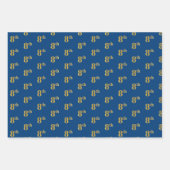 Elegantes Schwarz, Rot, Blau, Imitate Gold 8. Even Geschenkpapier Set (Vorderseite 3)