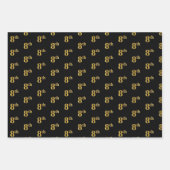 Elegantes Schwarz, Rot, Blau, Imitate Gold 8. Even Geschenkpapier Set (Vorderseite)