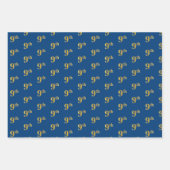 Elegantes Schwarz, Rot, Blau, Imitate Gold 9. Even Geschenkpapier Set (Vorderseite 3)